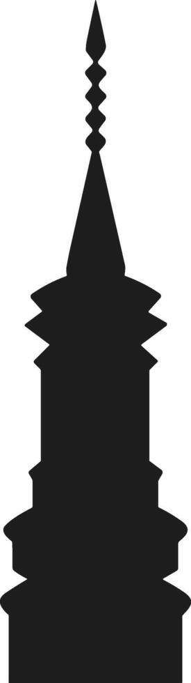 Intricate Islamic Minaret Silhouette Illustration vector