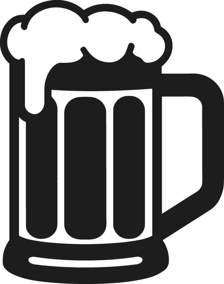 Beer Mug Silhouette with Foam - Classic Bar and Brewery Icon vector
