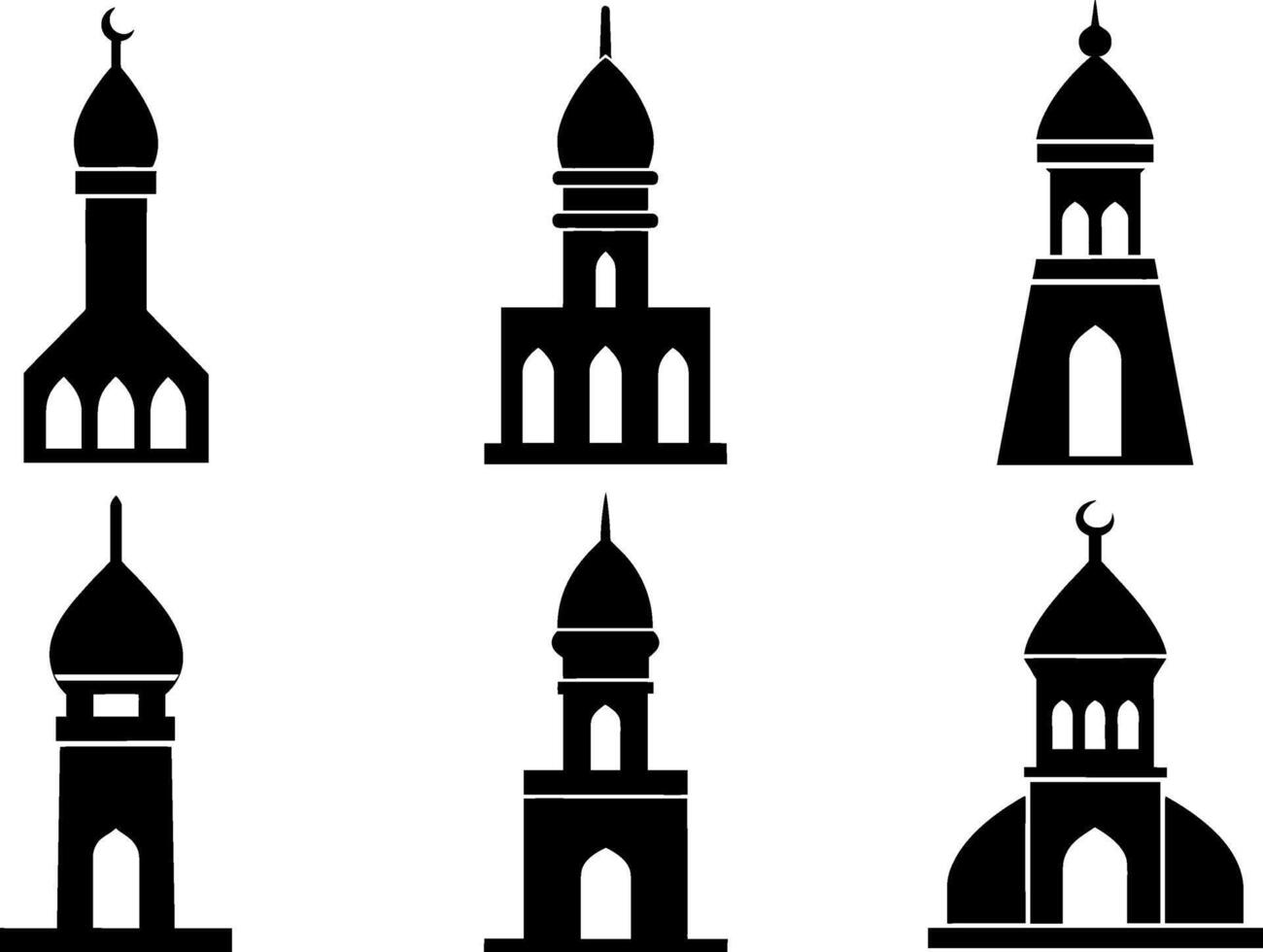 abstract mosque building silhouette illustration vector