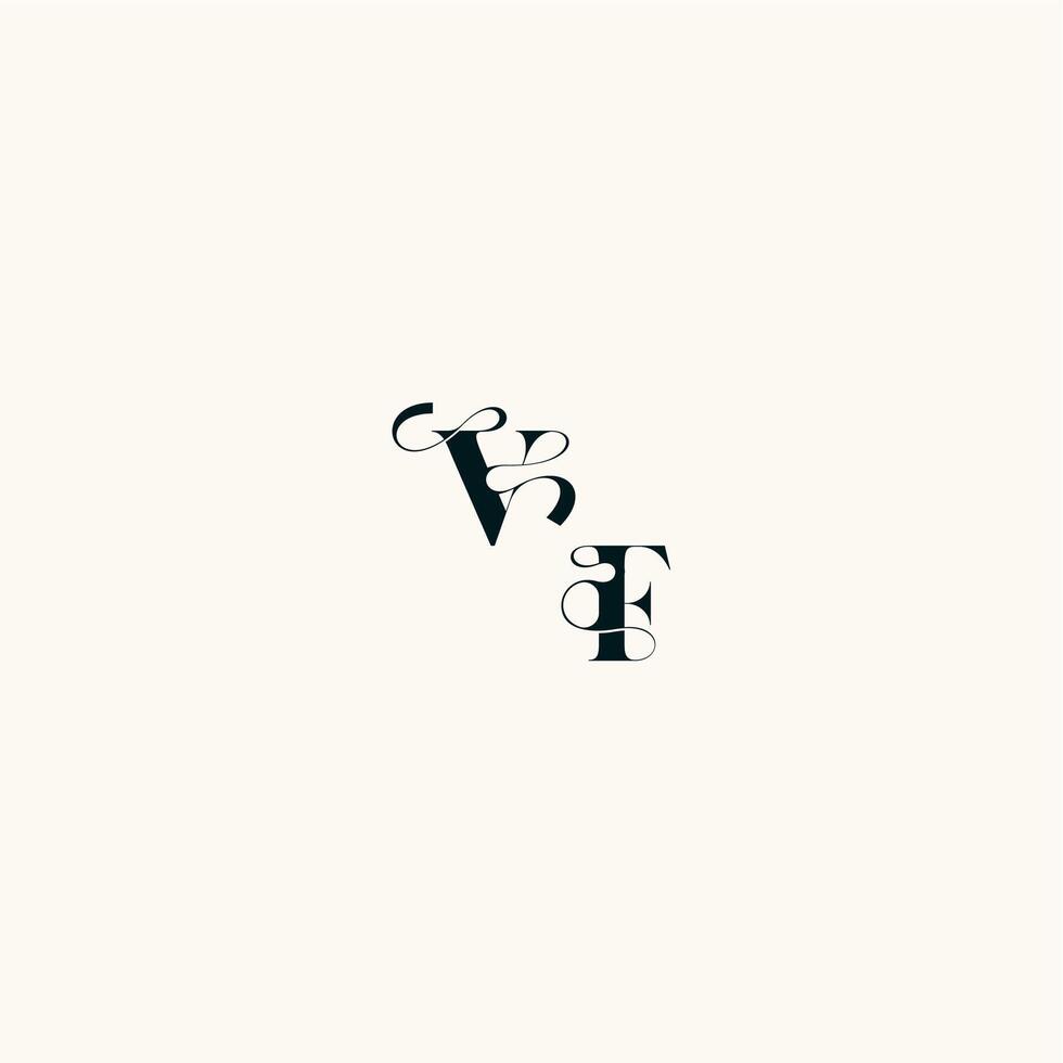 fancy curve logo FV wedding monogram elegant bold and hairline initial letter vector