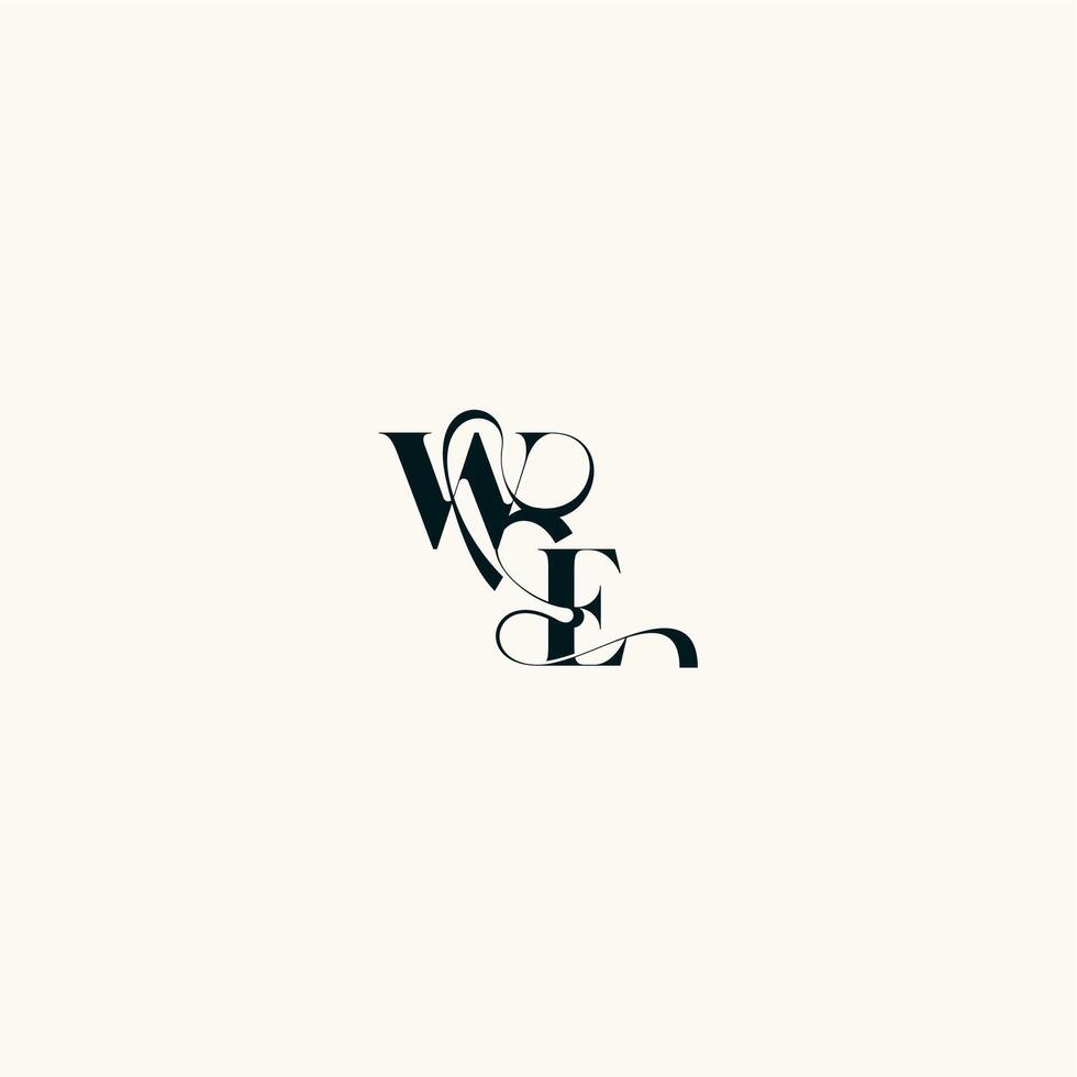 fancy curve logo EW wedding monogram elegant bold and hairline initial letter vector
