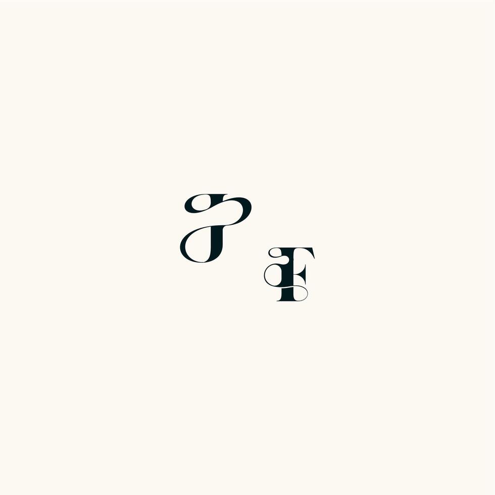 fancy curve logo FJ wedding monogram elegant bold and hairline initial letter vector