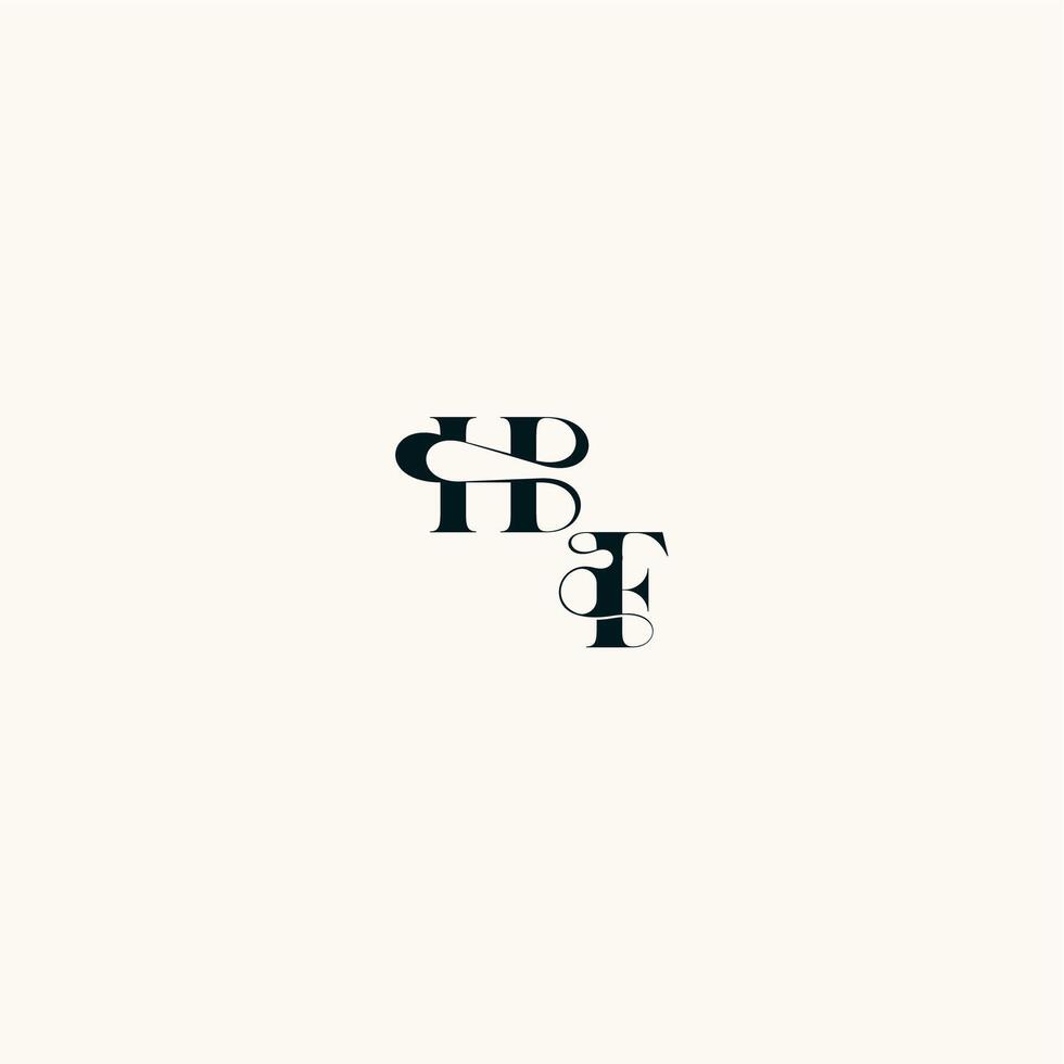 fancy curve logo FH wedding monogram elegant bold and hairline initial letter vector