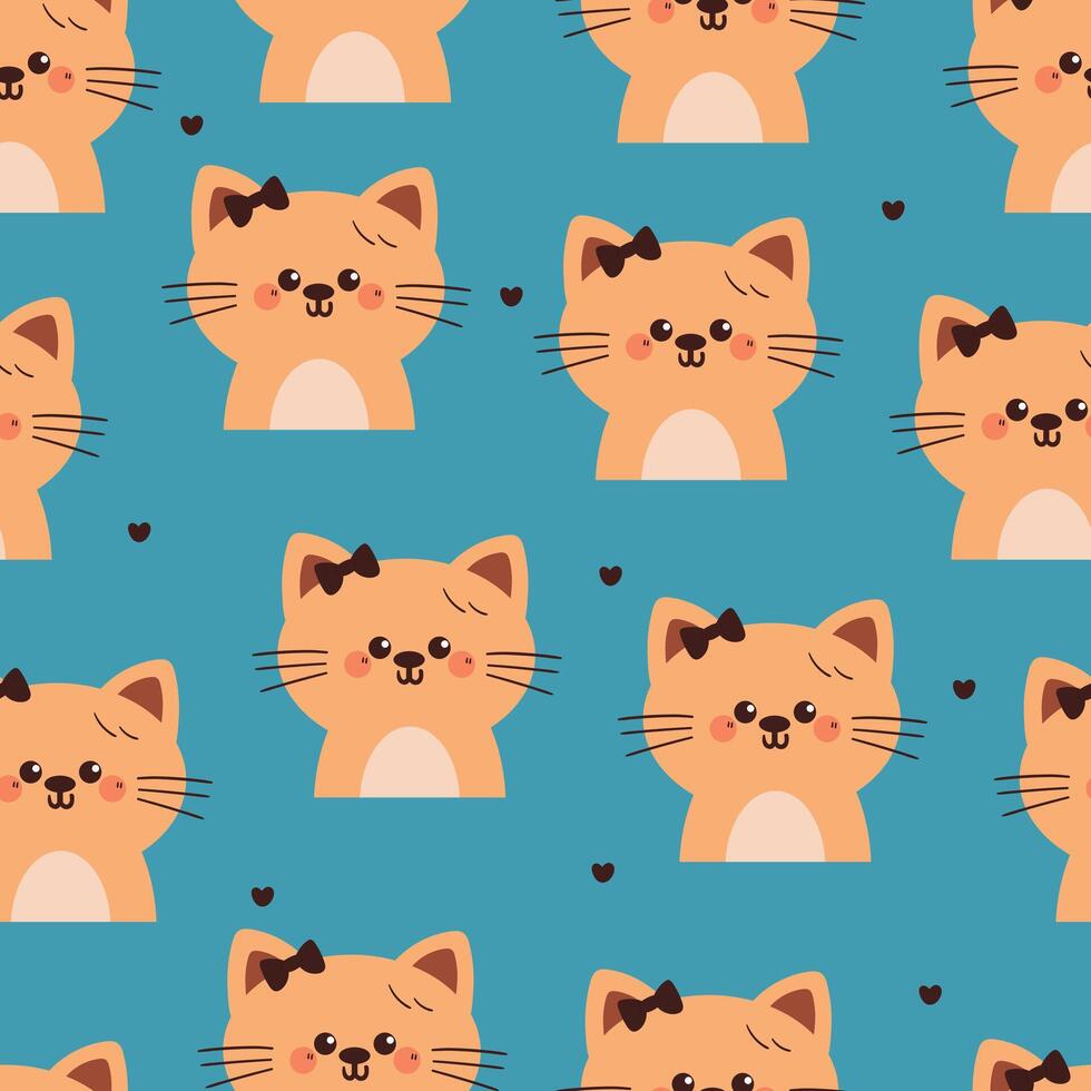 seamless pattern cute cartoon cat. animal pattern for wallpaper, background and gift wrap paper vector