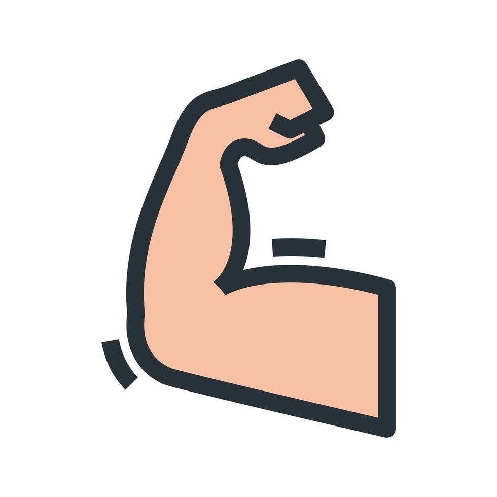 a hand with a bicep is shown in a line icon vector