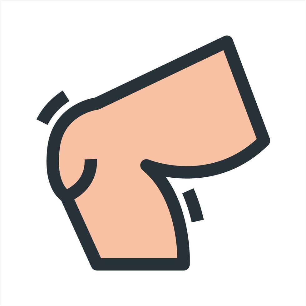 a knee icon with a black outline vector