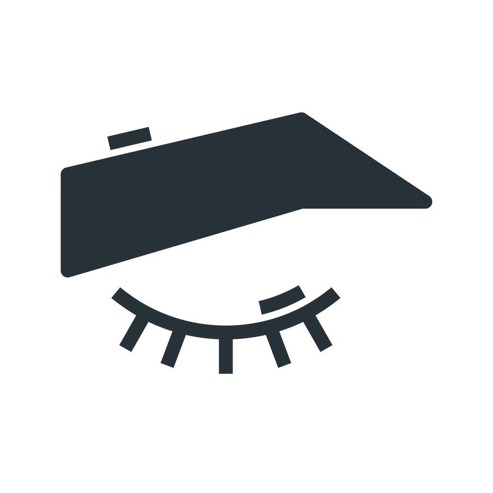 a black and white illustration of a hat with a black eye vector