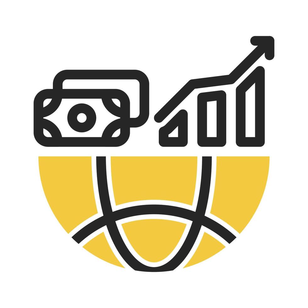 global financial icons on isolated background vector