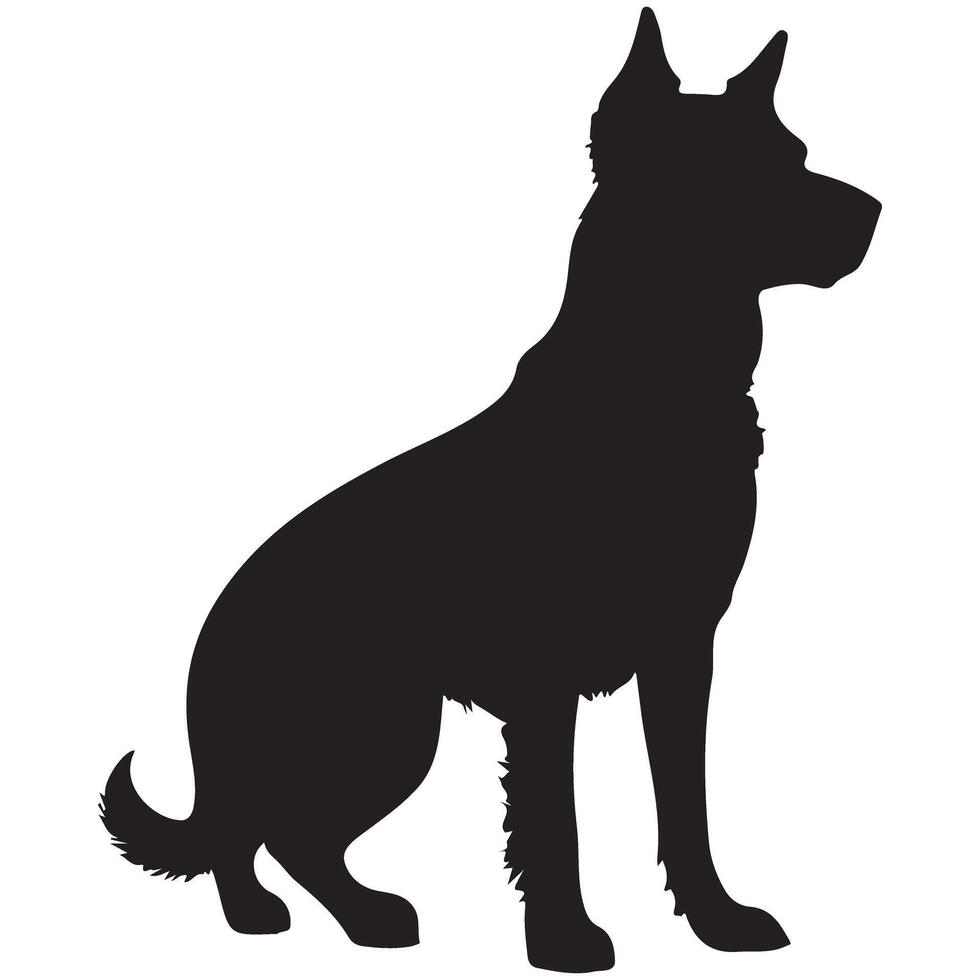 A silhouette of a dog standing on its hind legs vector