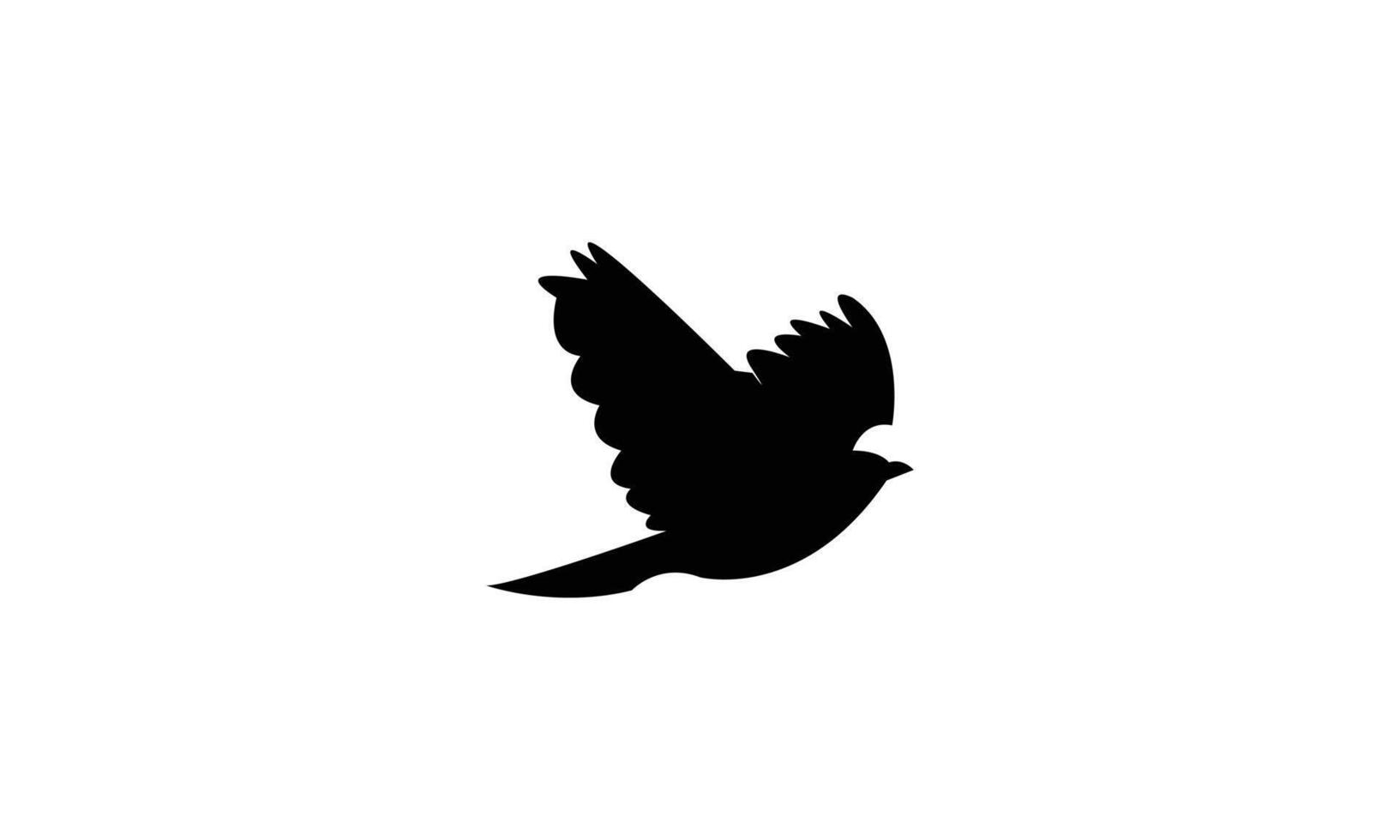 Flying African desert warbler bird black Silhouette vector