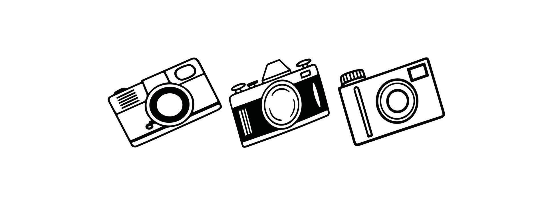Print Modern Photo Camera Icons Flat Design Collection vector