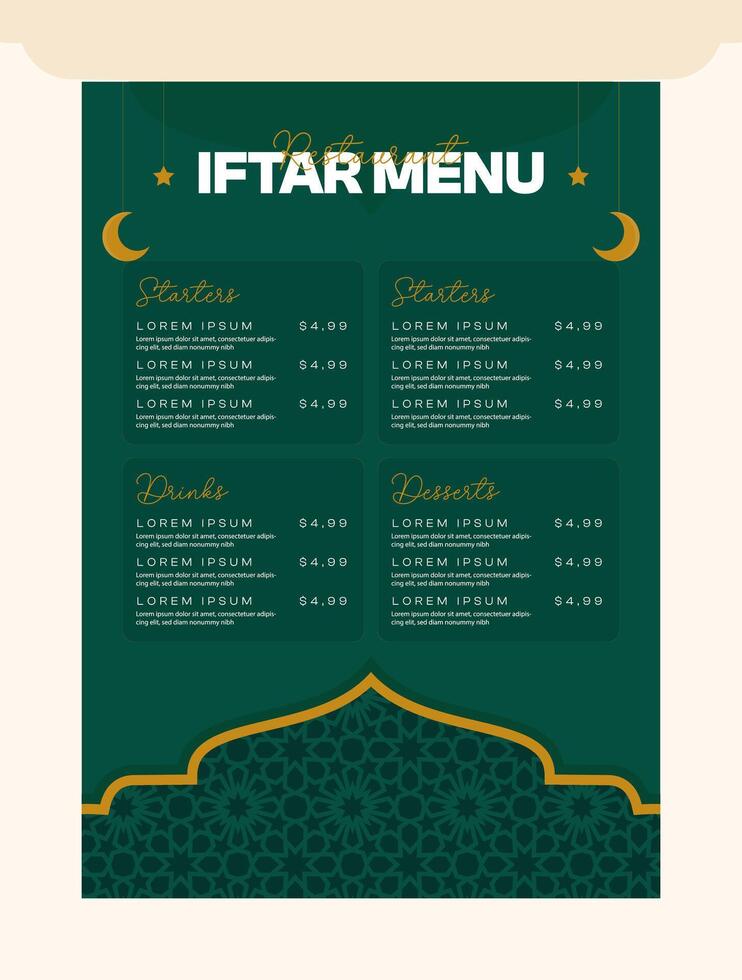 Iftar Menu Ramadan Kareem Social Media Flyer Template vector