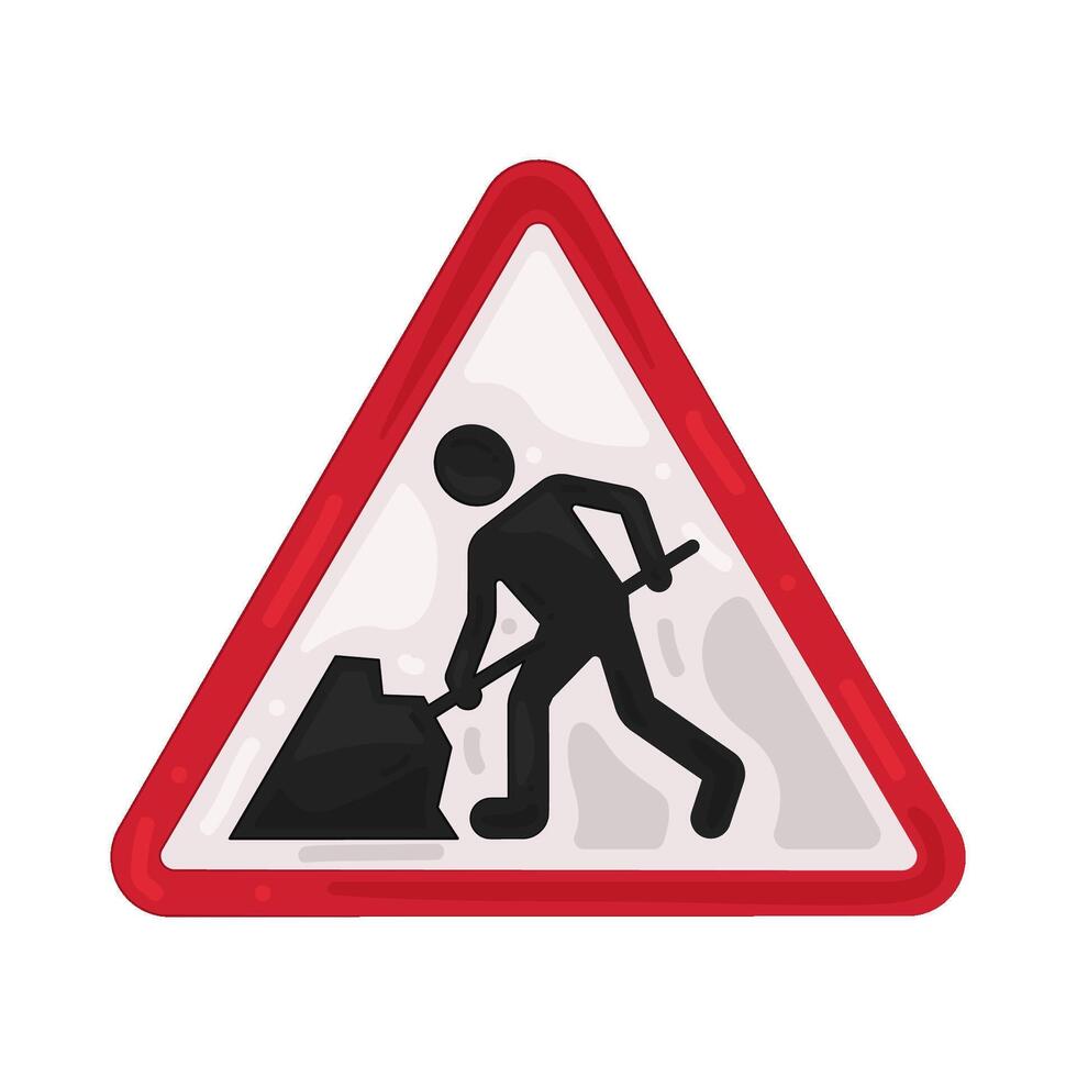 Illustration of construction warning sign vector