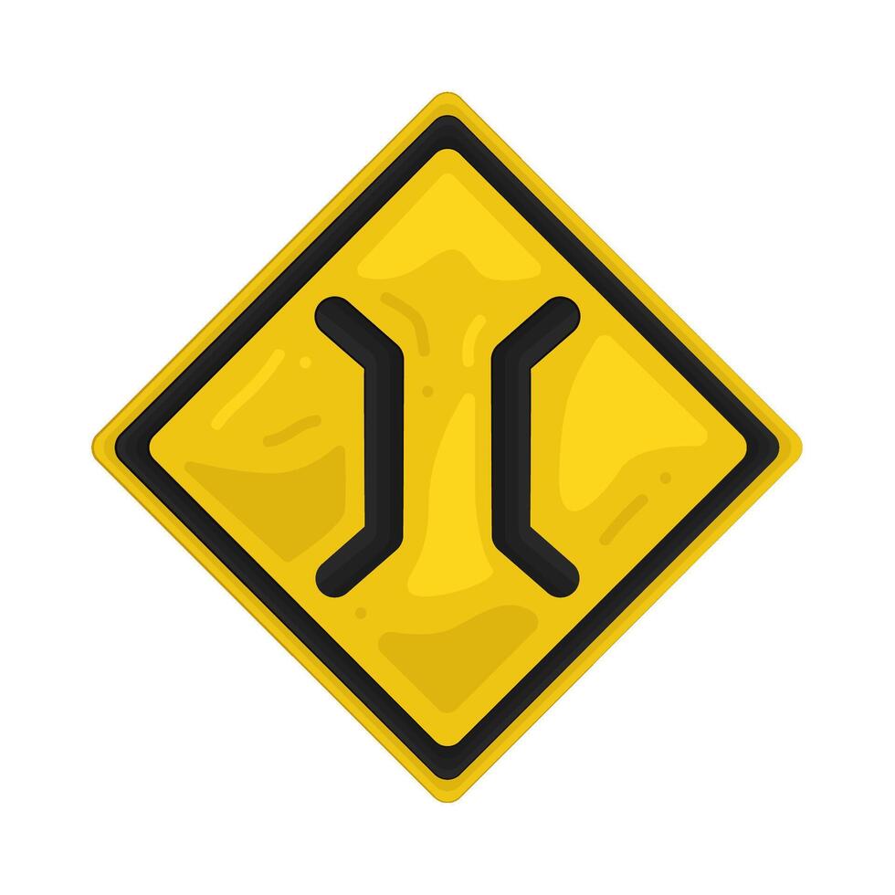 bridge ahead sign vector