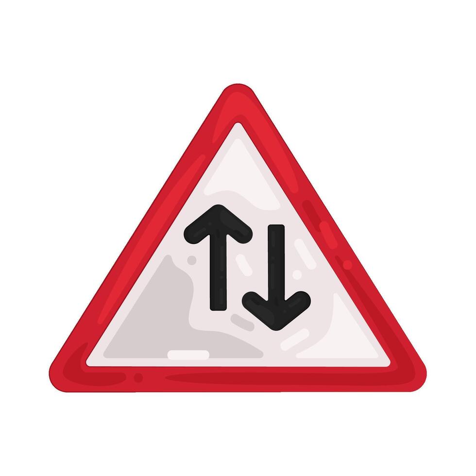 two way traffic sign vector