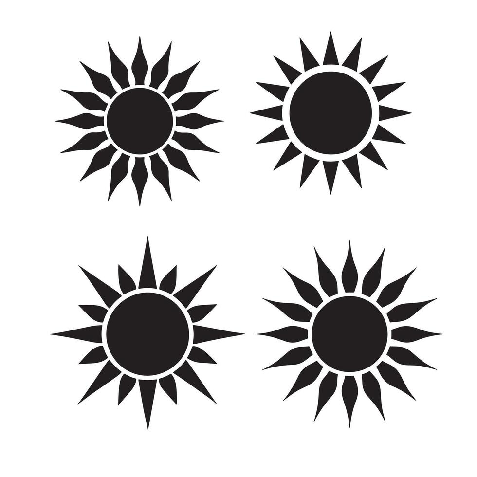 black sun icon on white background.eps vector