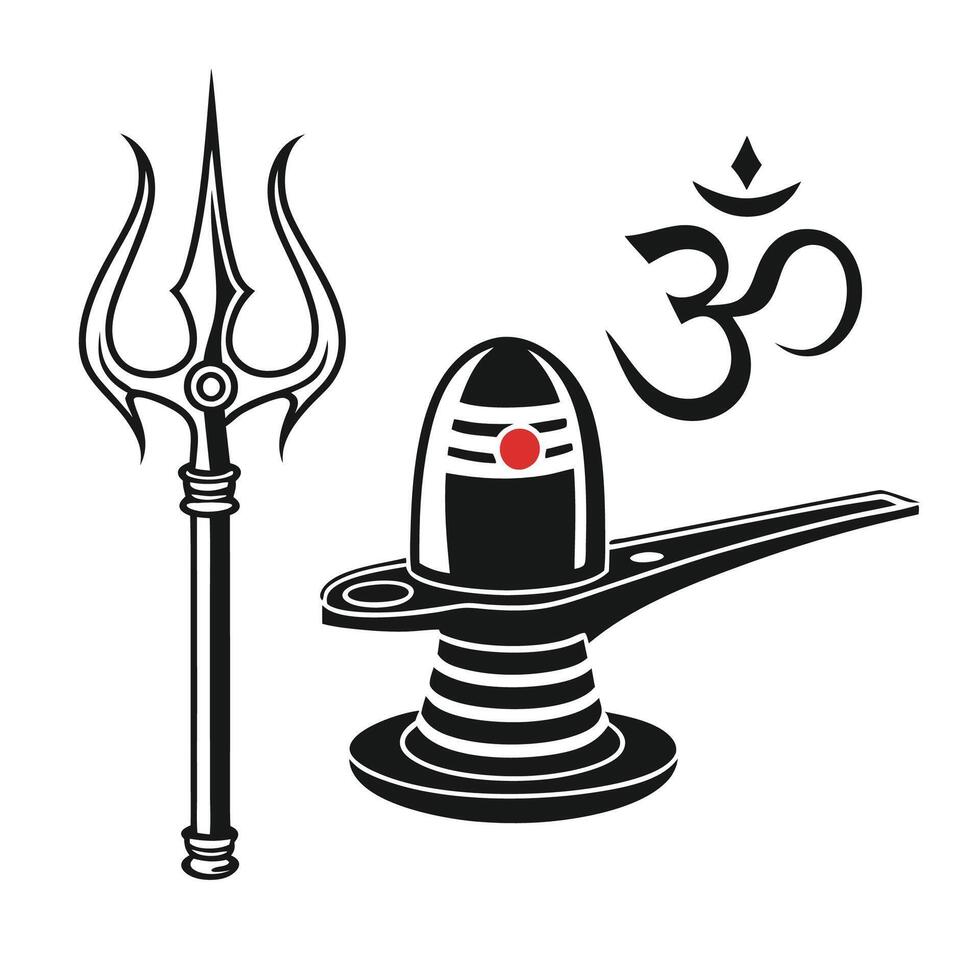 a minimalist illustration featuring hindu on white background vector