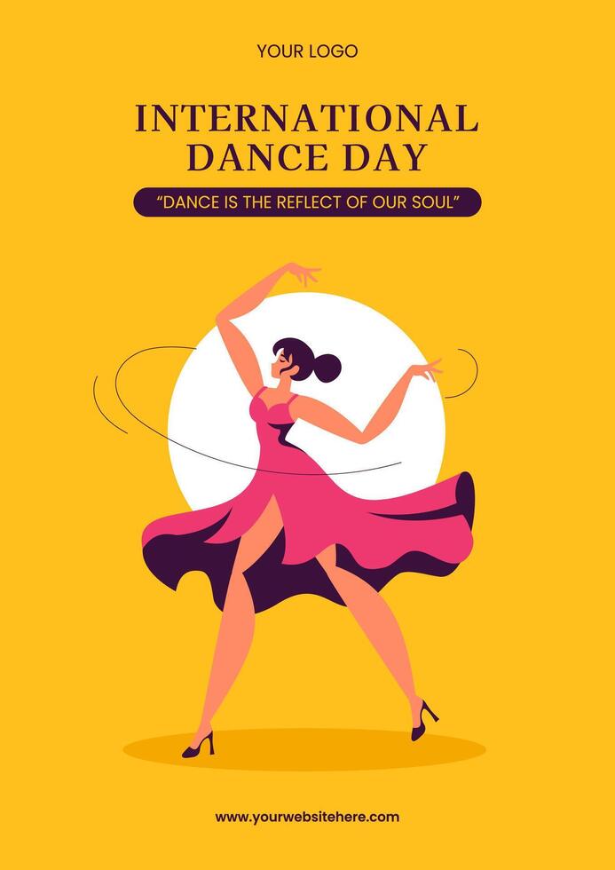 Dancing Celebration Social Media Flyer Design Flat Art Illustration vector