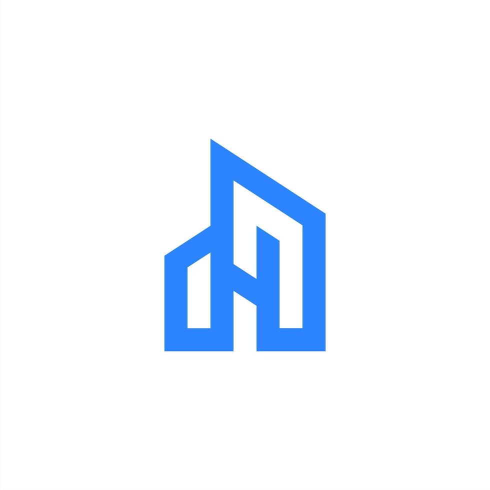real estate blue abstract logo, modern minimalist design, simple and memorable vector