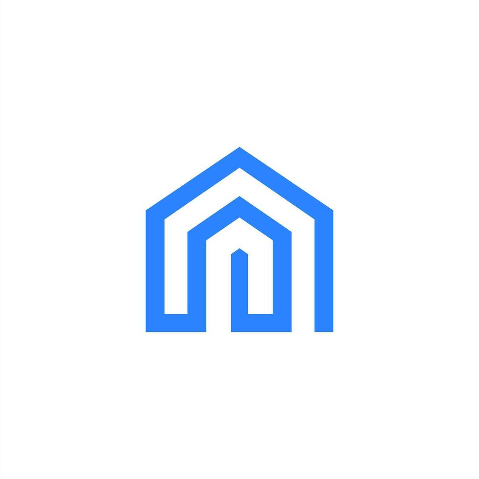 house blue abstract logo, modern minimalist design, simple and memorable vector