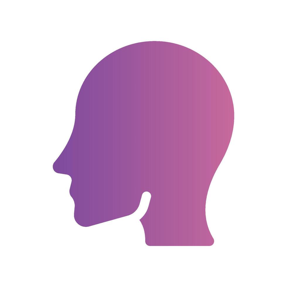 A straightforward icon for the human head vector