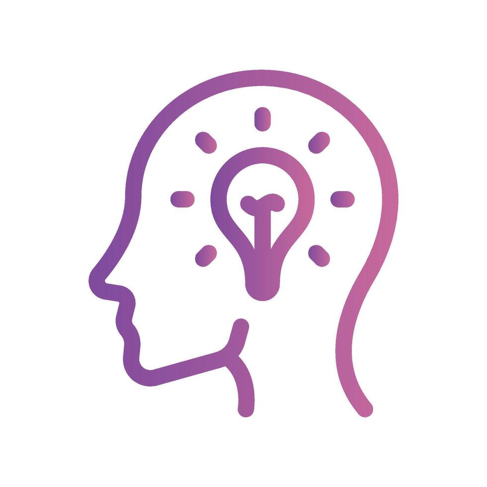 A simple icon for the theme, man head, light bulb vector