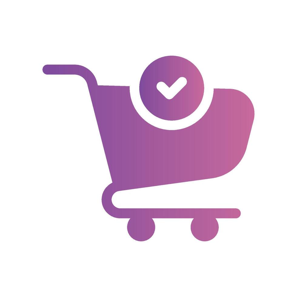 A straightforward icon for the shopping cart, paid vector