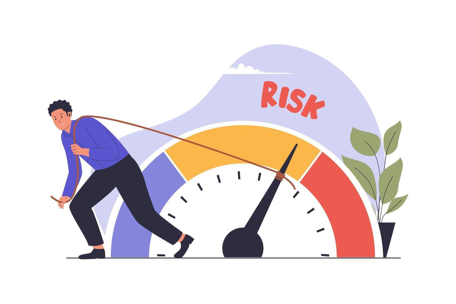 Illustration of reduce risk level concept vector