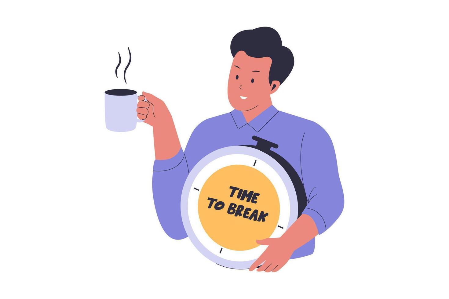 Illustration of break time concept vector