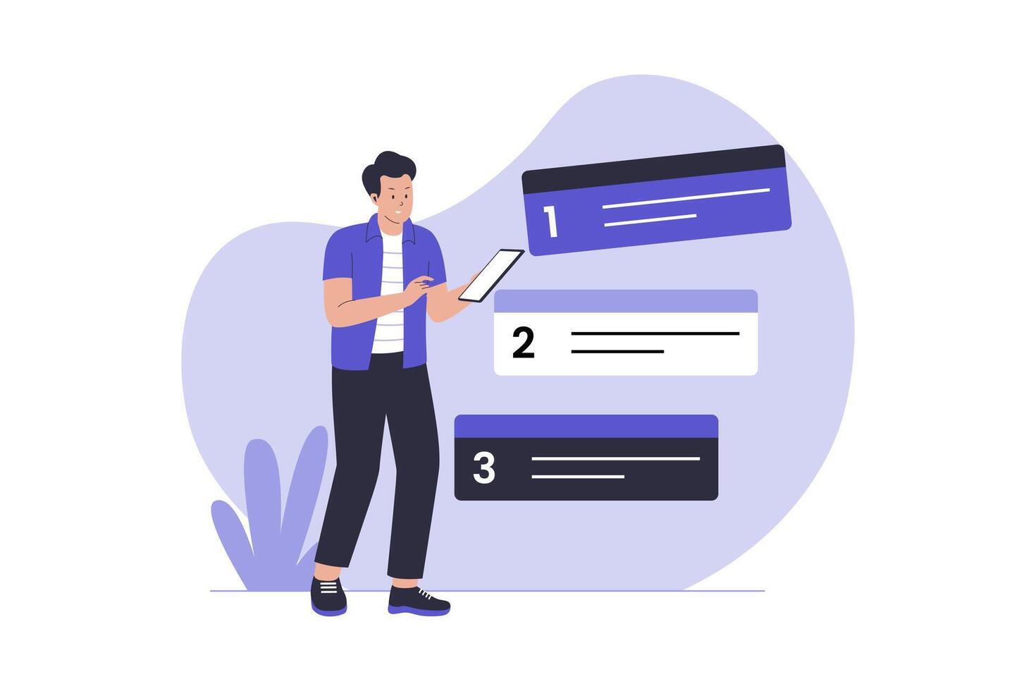 Illustration of business priorities list concept vector