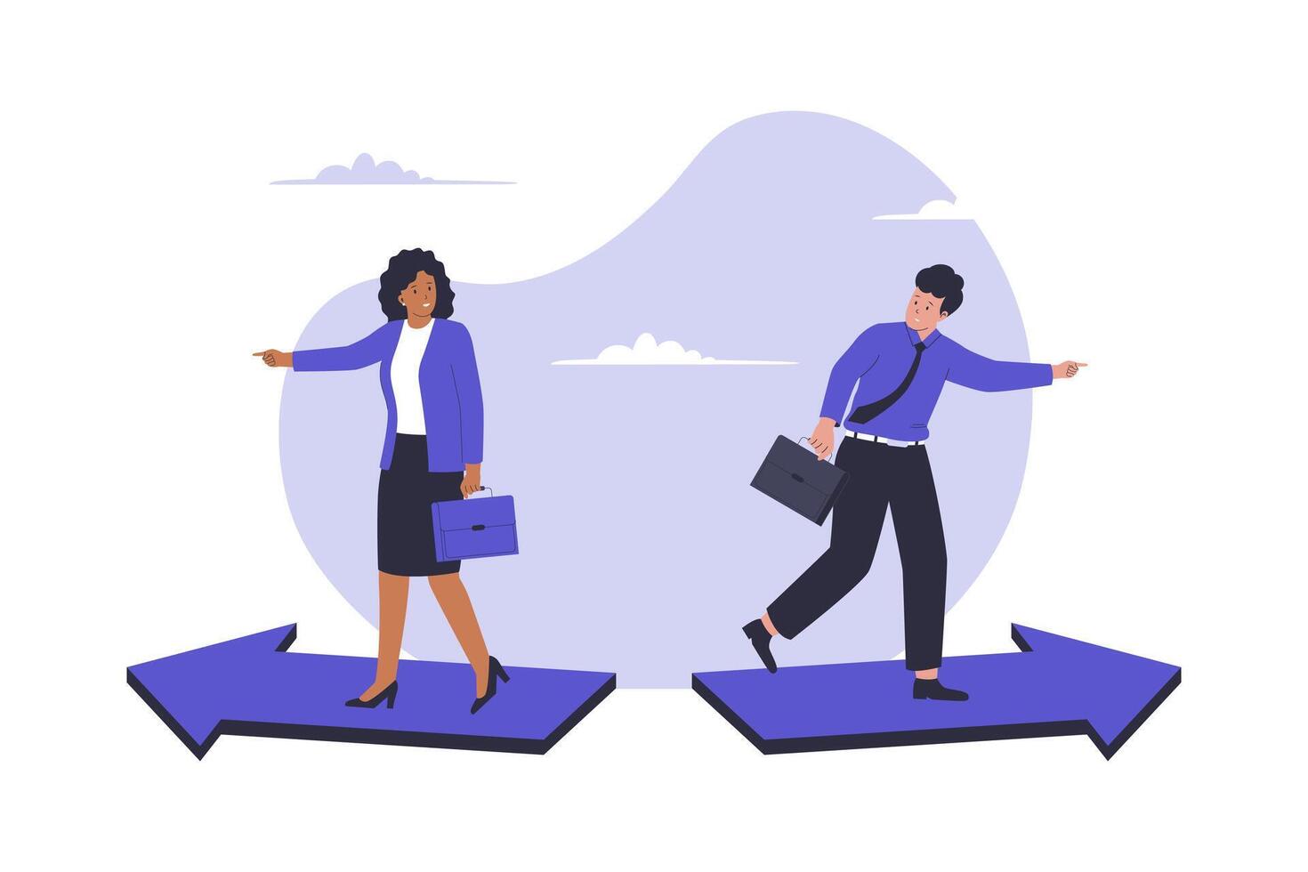 Illustration of different business direction vector