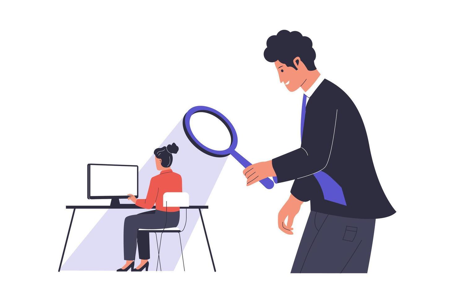 Illustration of micromanaging concept vector