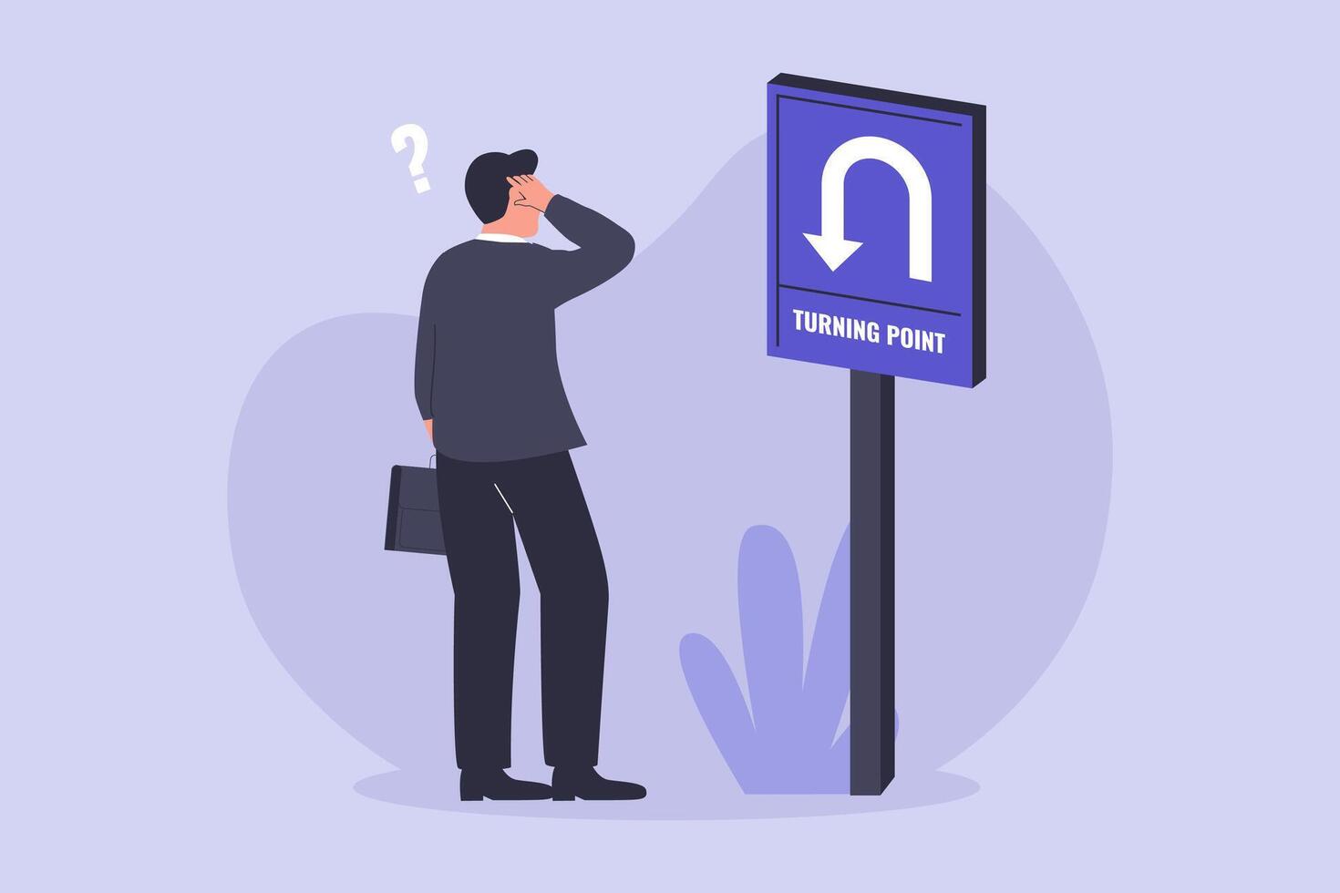 Illustration of business turning point concept vector