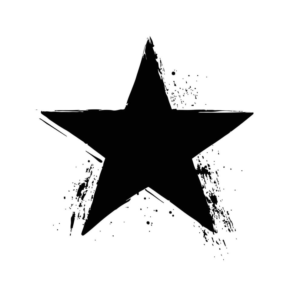 a black and white star with a grunge effect vector