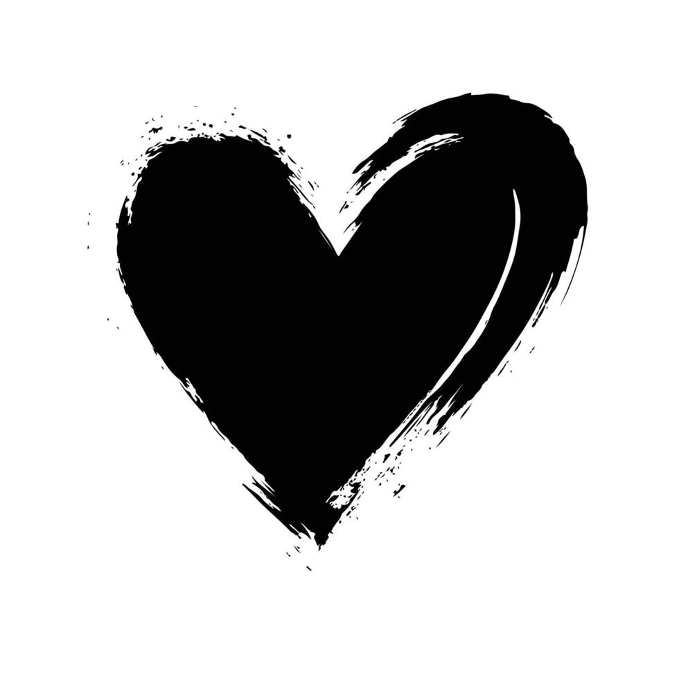 Black Heart with Bleeding Paint on a White Surface vector