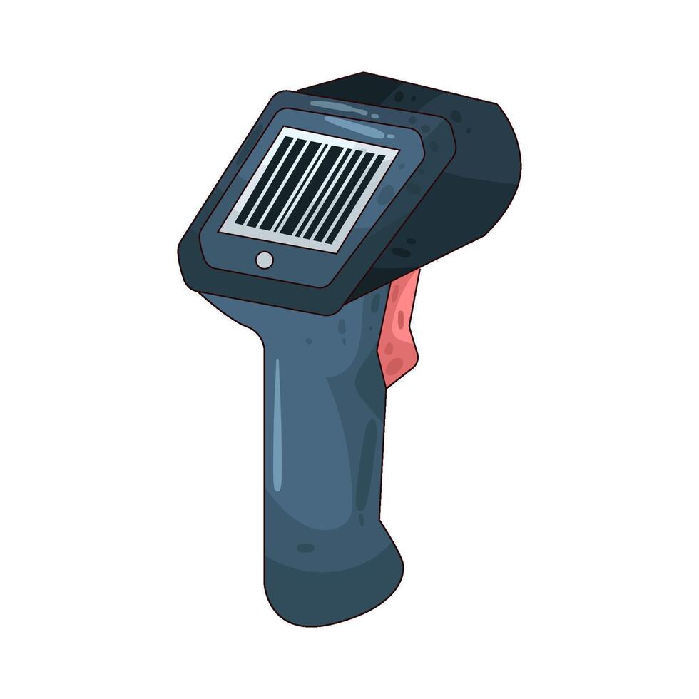 black barcode scanner vector