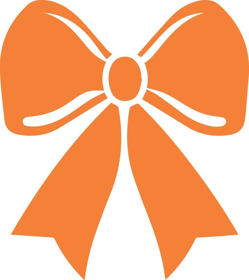 an orange bow on a white background vector