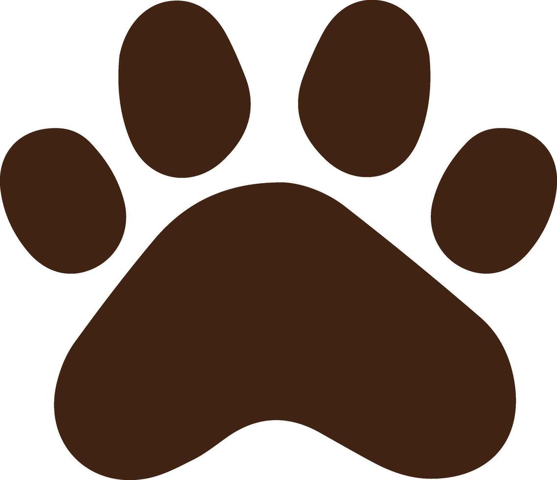 a brown paw print on a white background vector
