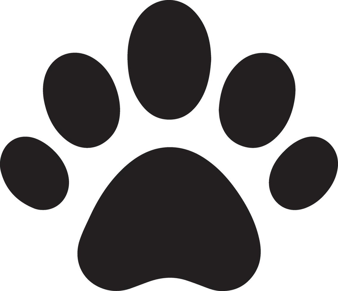 Black and white paw print symbol on a white background vector