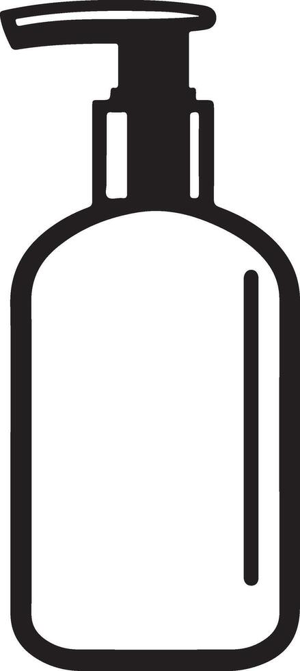 a black and white illustration of a bottle of soap vector