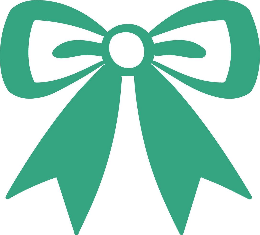 a green bow on a white background vector