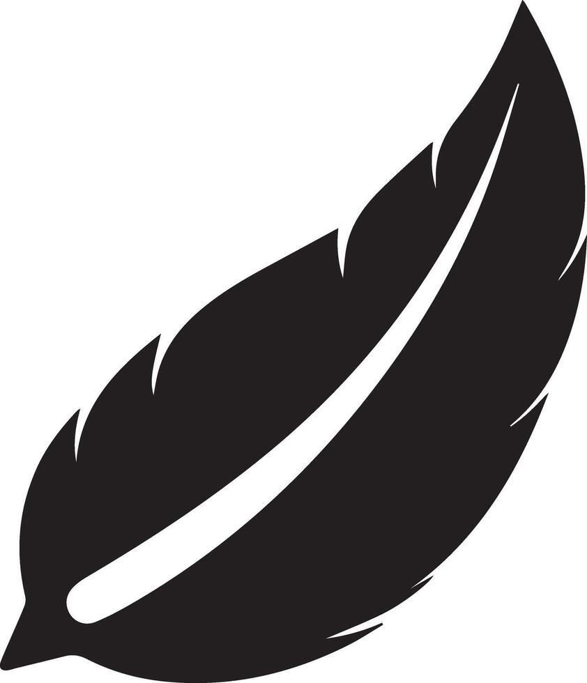 a black feather icon on a white background vector