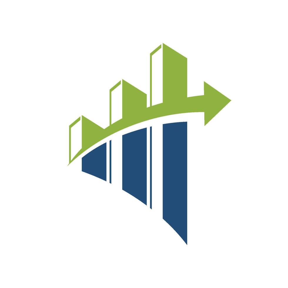 Green Blue Stock Exchange Finance Logo Template Illustration Design. EPS 10. vector