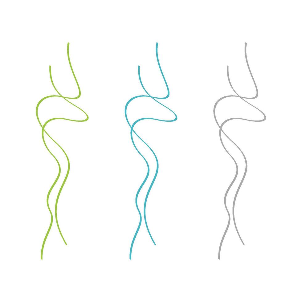 Set Colorful Abstract Hair Lines Template Illustration Design. EPS 10. vector