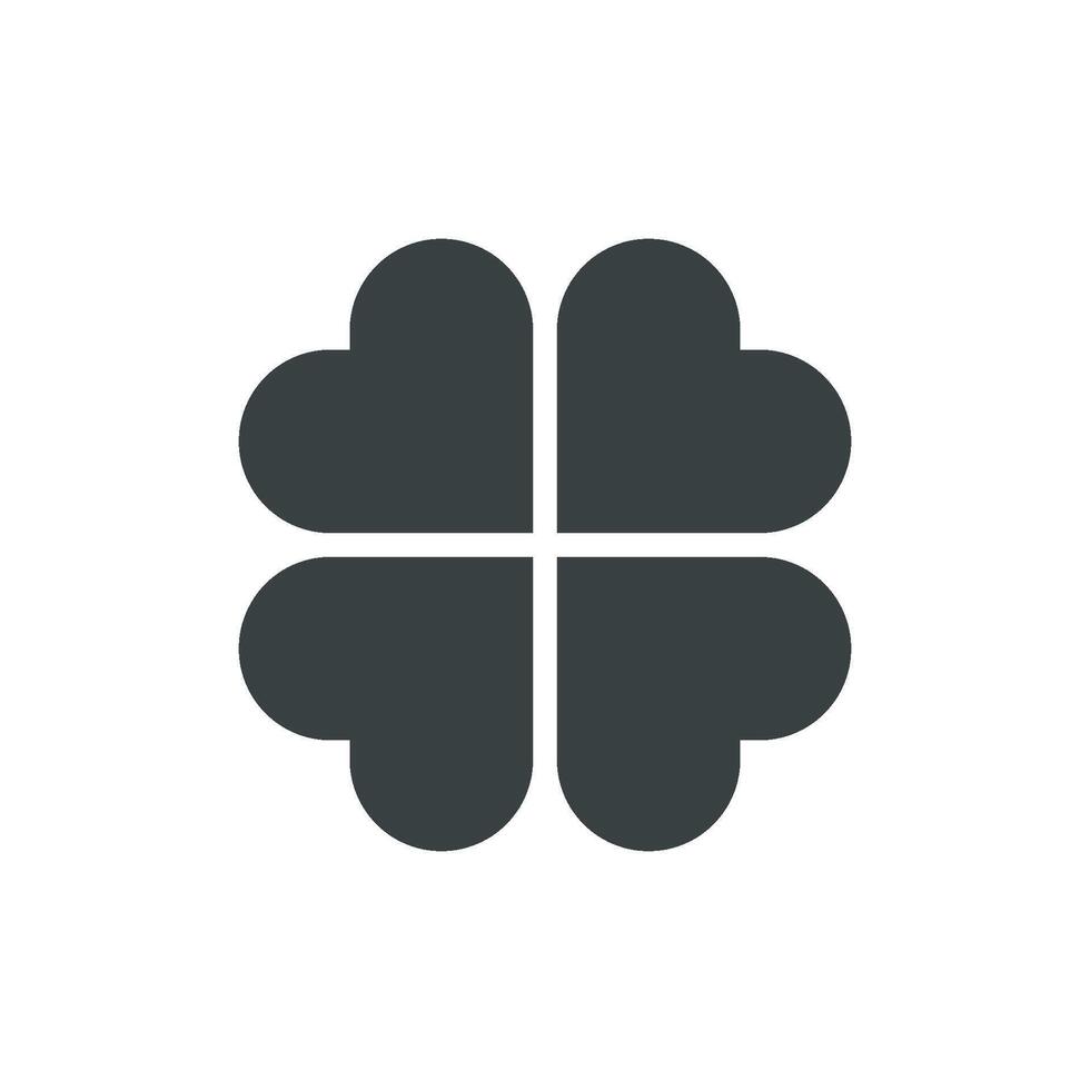 Black Four Leaf Clover Love logo Template Illustration Design. EPS 10. vector