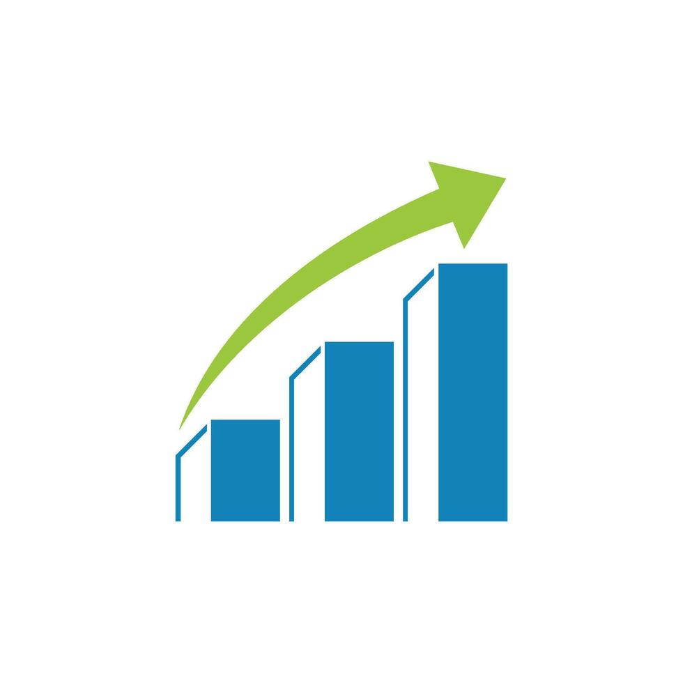 Green Arrow Statistic Stock Exchange Finance Logo Template Illustration Design. EPS 10. vector