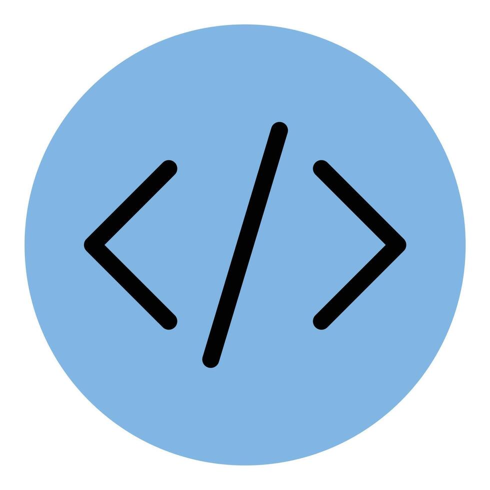 Coding Icon Programming and Development in Flat Line Color Style. vector