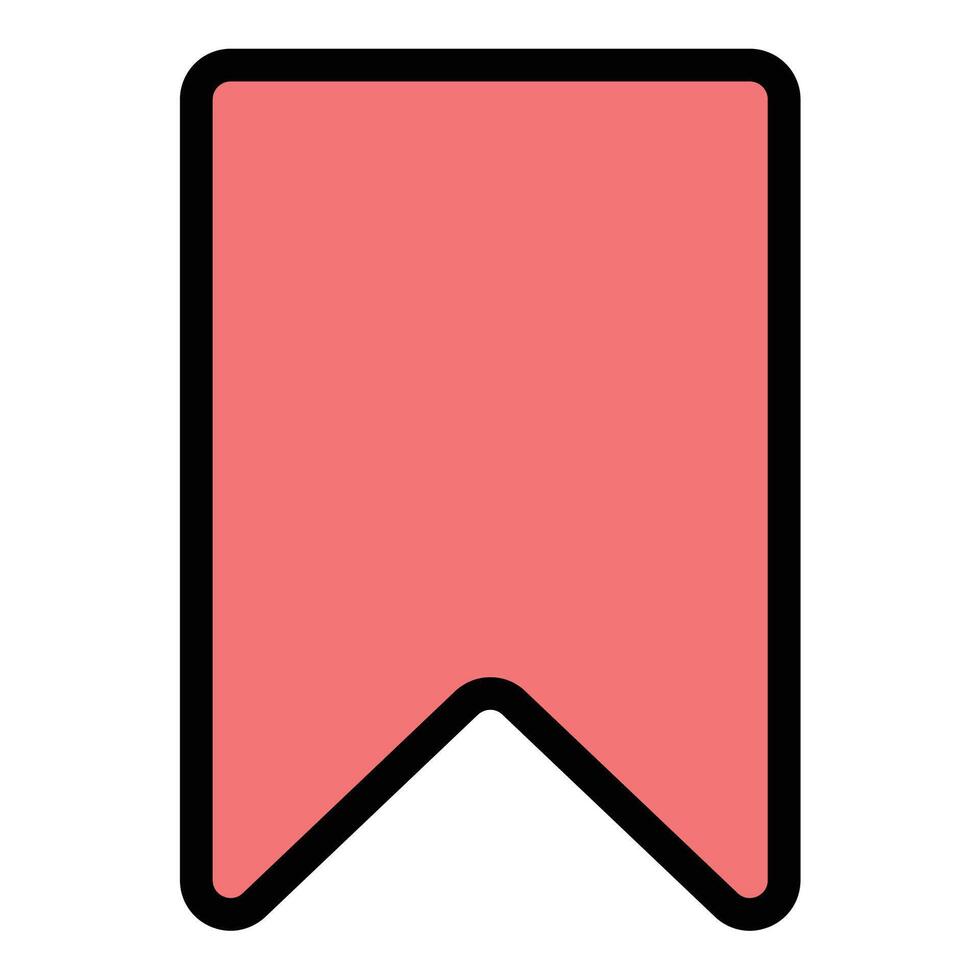 Bookmark Icon Saved Reading in Flat Line Color Style vector