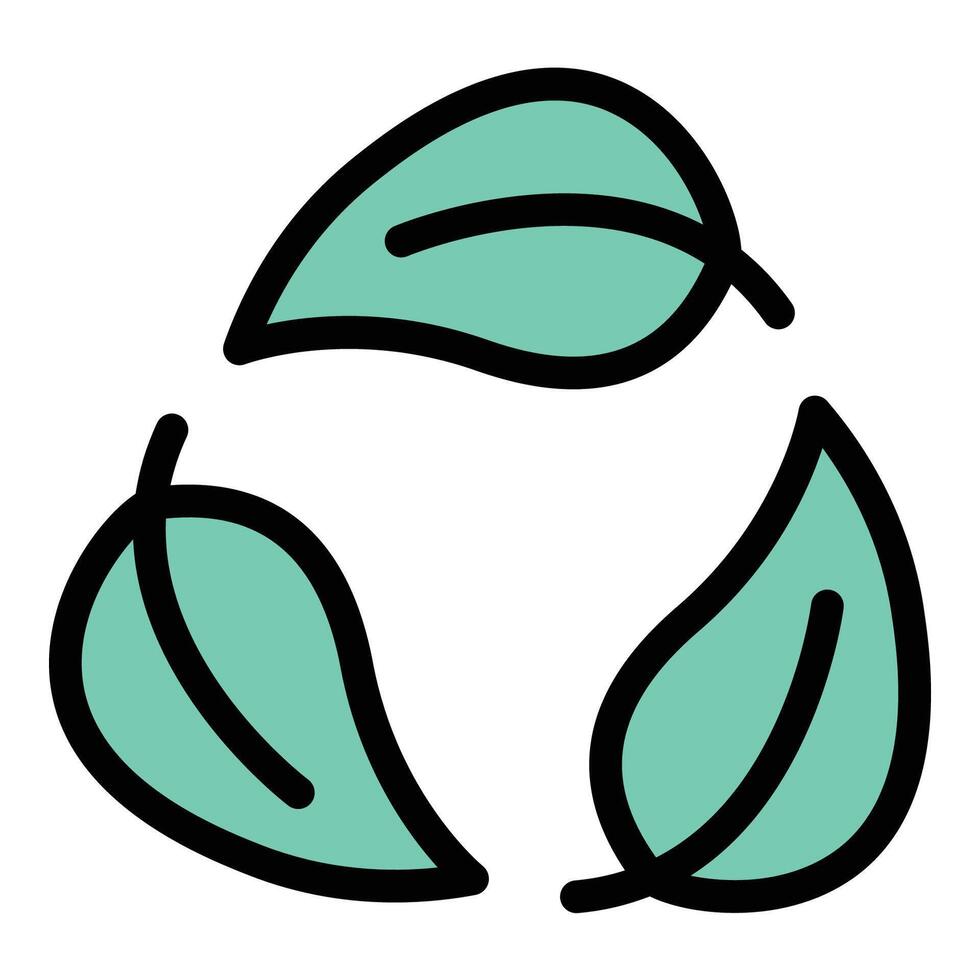 Eco Friendly Icon Sustainable and Green Living in Flat Line Color Style. vector