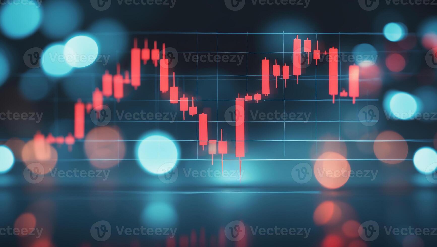 Stock market chart displays fluctuating prices with vibrant colors highlighting trading activity in a digital environment photo